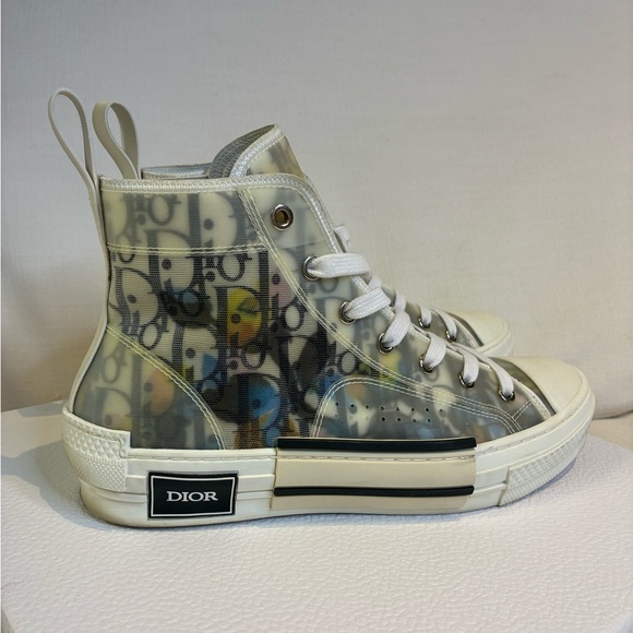 Dior 39 US6 B23 Translucent High-Top Sneakers with Multicolor Accents - Picture 3 of 10